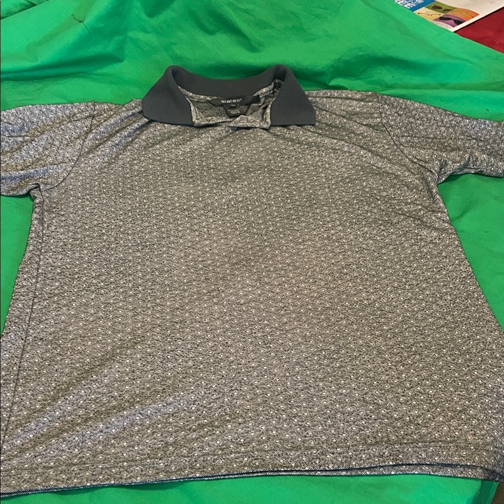 Men's Gray Patterned Polo Shirt